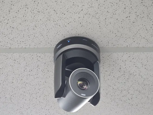 PTZ camera mounted on a ceiling